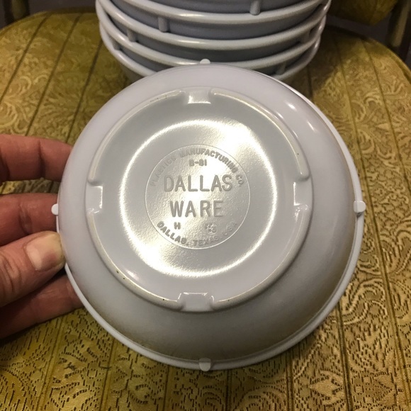 12 VINTAGE BLUE GRAY MELMAC BOWLS DALLAS WARE - Picture 3 of 4